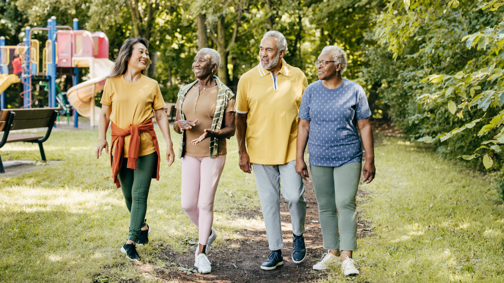 people walking in community