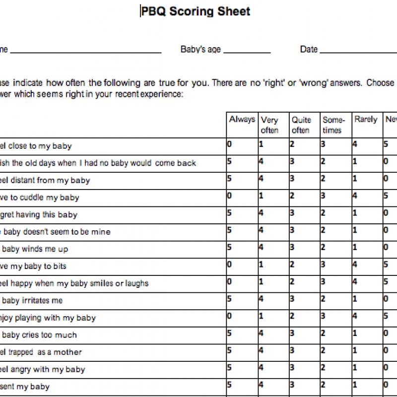 PBQ Scoring – Word