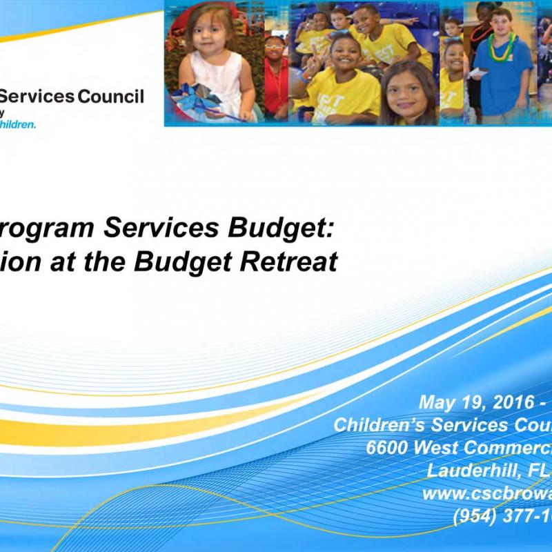 FY 2016-17 Program Services Budget